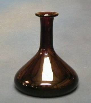 A 19th Century plum glass decanter by Thomas Webb England, 7"