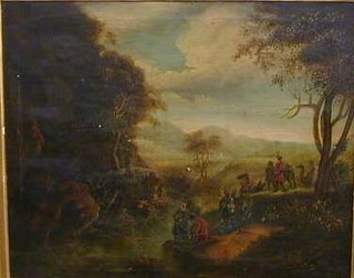18th Century oil painting on canvas "John The Baptist" 19" x 24" marked to the reverse  