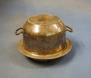 A silver plated muffin dish and cover