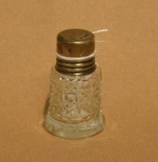 A cut glass dressing table jar with silver collar Birmingham 1909