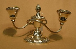 A pair of silver plated 3 light candelabrum