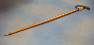 An Austrian mountain stick, the handle in the form of a horn and hoof