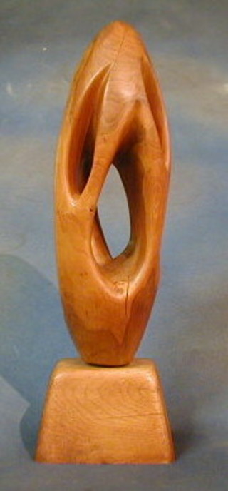 A carved yew sculpture 15"