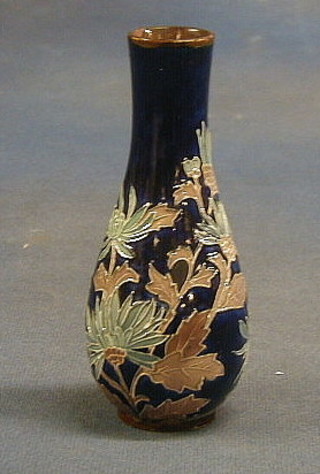 A Doulton Lambeth specimen vase decorated "thistles", the base marked EX 5 1/2" (slight chip to rim)
