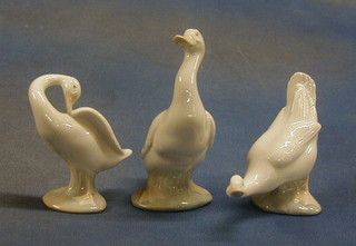 3 Nao figures of standing Geese 6"