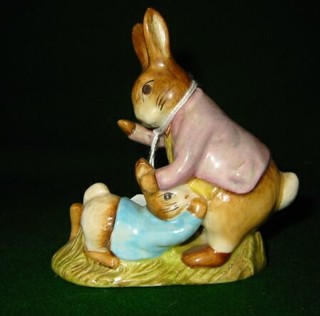 A Beatrix Potter figure "Benjamin Bunny and Peter Rabbit"