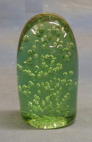 A glass dumper paperweight 6"