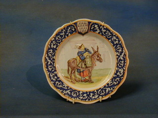 A set of 5 Italian Majolica plates decorated farmers and merchants