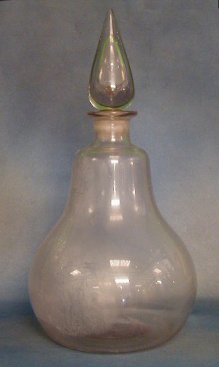 A clear glass chemists jar and stopper 20"