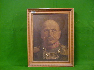 J Bell 1925, oil painting canvas head and shoulders portrait "Imperial German General" 16" x 11"