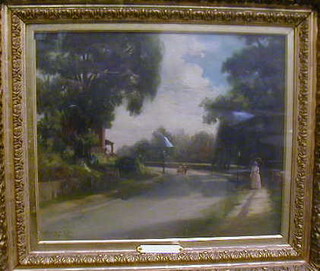 Bayard H Tyler, oil painting on canvas "Afternoon on the Avenue" signed and dated NY '89 19" x 23"