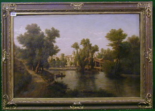 Edward  Holsteine, oil painting on canvas "Castelman" 18" x 28"