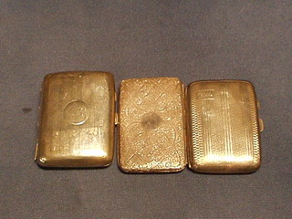 2 silver cigarette cases and an Eastern engraved silver cigarette case (3)