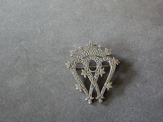 A 19th Century William & Mary design Luckennbooth monogrammed brooch