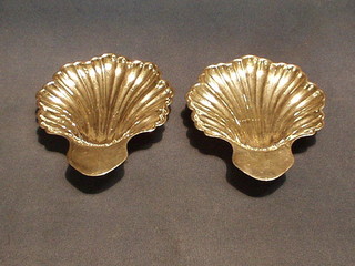 2 silver plated scallop shaped butter dishes by Elkingtons