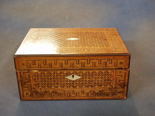 A lacquered chinoiserie display cabinet with broken cornice, fitted shelves, the base fitted 1 long drawer, on cabriole supports 35"