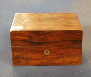 A Victorian walnutwood trinket box with hinged lid 9"