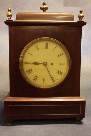 A 19th Century striking fusee bracket clock the 7" dial painted Roman numerals