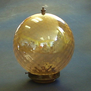 A glass gilt lustre globular shaped light shade