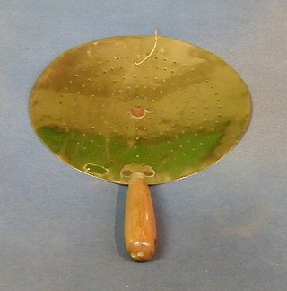 A 19th Century brass cream skimmer