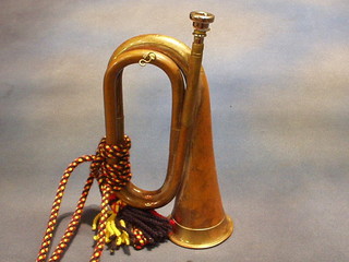 A brass and copper bugle by Potters of Aldershot