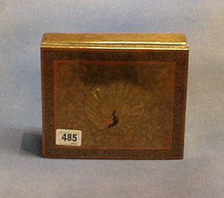 An Indian engraved brass cigarette box and 1 other