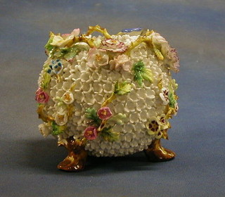 A 19th Century Continental floral encrusted vase 6"