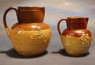 2 graduated Doulton harvest jugs 6" and 7"