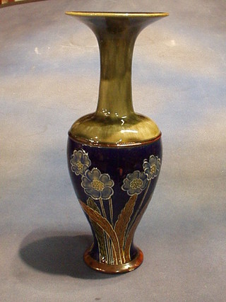 A Royal Doulton club shaped vase, the base impressed 7412F 14" (slight chip)