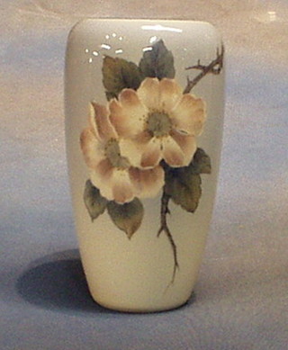 A Royal Copenhagen porcelain vase with floral decoration, the base marked Royal Copenhagen 2630 9"