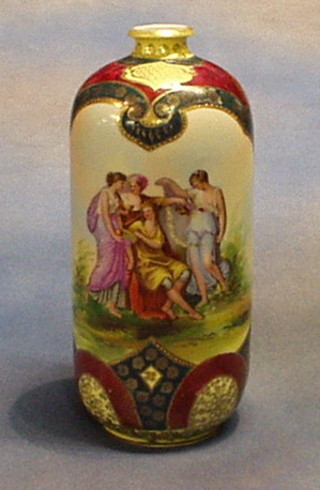 A Berlin porcelain vase decorated classical figures 10"