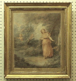 An 18th Century Bartolozzi style print marked T Stothard Pinx, 13" x 10"