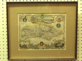 A Thomas Mole Victorian map of Sussex 1836 8" x 10"
