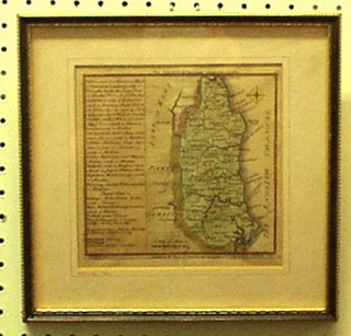 A Badeslade map of Sussex 1742, 7" x 6"