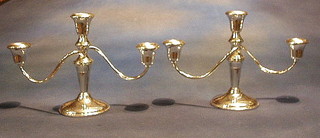 A pair of Sterling silver 3 light candelabrum