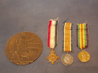 A Posthumous group of 3 WWI medals to 72387 Driver William Moses Smith, Royal Field Artillery comprising 1914-15 Star, British War Medal and Victory medal together with a Death plaque