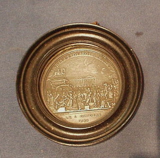 A "French  Revolution" medallion marked Le 6 Octobre 1789 Arrivee Du Roi A Paris