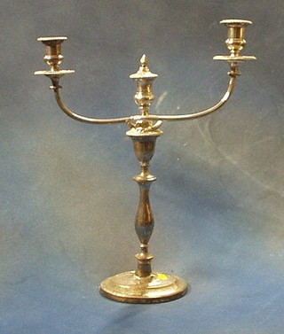 A 19th Century 3 light silver plated candelabrum