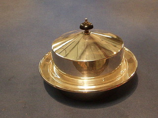 A silver plated muffin dish and cover