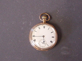 A gentleman's pocket watch contained in a gold plated case