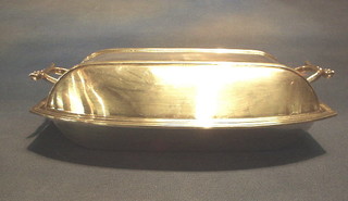 An Art Deco rectangular silver plated entree dish and cover