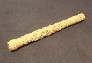 A section of turned ivory "parasol" handle 7"