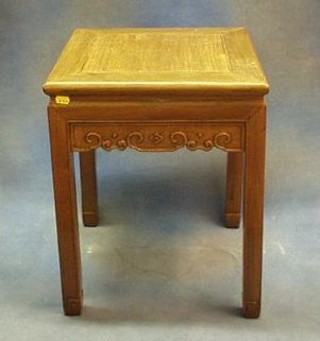 A pair of Oriental Padouk wood lamp tables 16"
