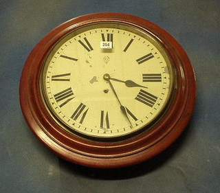 A 19th Century Continental 8 day wall clock, with 14" circular painted dial  marked BUC & Co