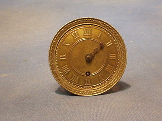 A 19th Century circular fusee clock movement by R D Webster of Cornhill London 3 1/2" with embossed brass dial