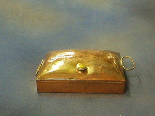 A copper twin handled foot warmer 10"