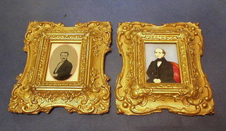 A portrait miniature of Mr Edward Everton contained in a gilt frame and an early photograph of Thomas A Faver