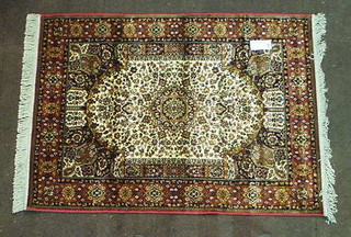 A contemporary Persian style Belgian cotton rug 54" x 39"