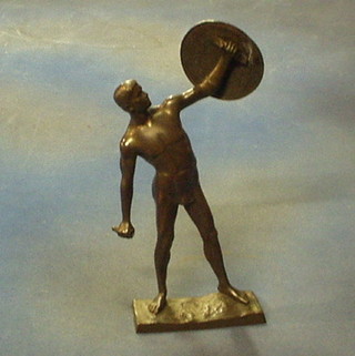 Thiermann, a bronze figure of a standing gladiator 12"