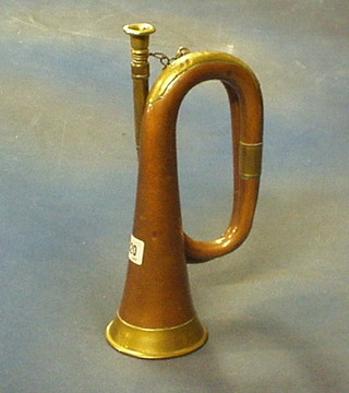 A copper and brass bugle